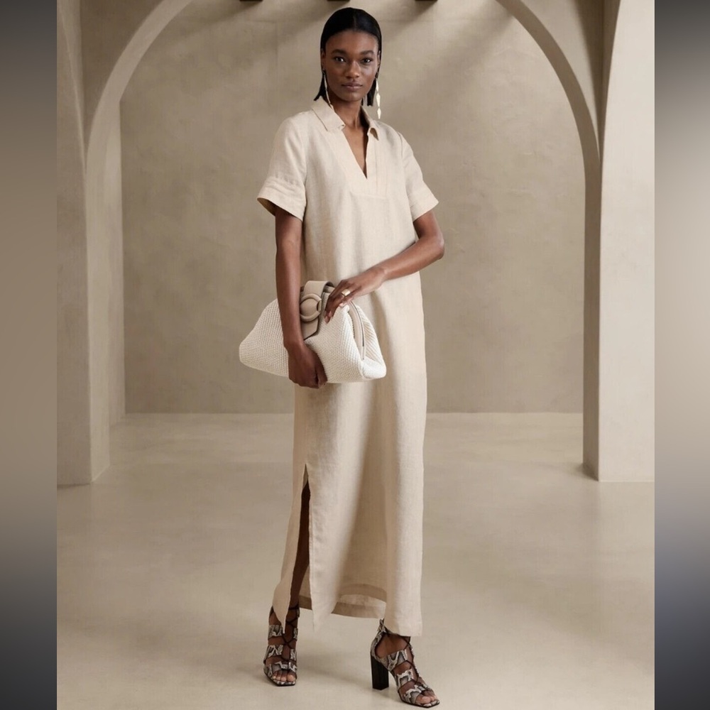 Banana Republic Cream Linen Dress